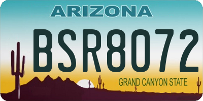 AZ license plate BSR8072
