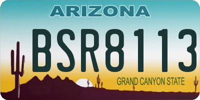 AZ license plate BSR8113