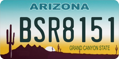 AZ license plate BSR8151