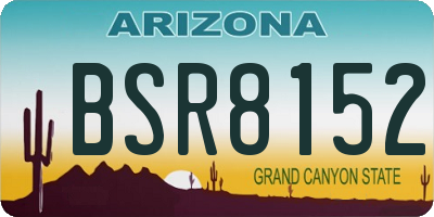 AZ license plate BSR8152