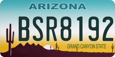 AZ license plate BSR8192