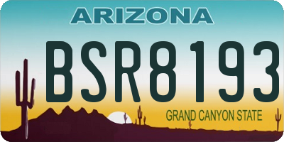 AZ license plate BSR8193