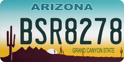 AZ license plate BSR8278