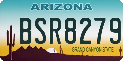 AZ license plate BSR8279