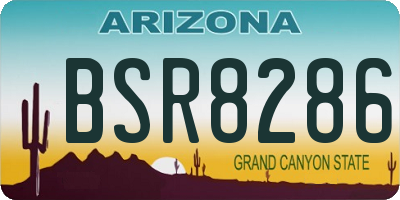 AZ license plate BSR8286