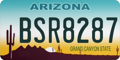 AZ license plate BSR8287