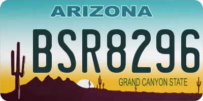 AZ license plate BSR8296