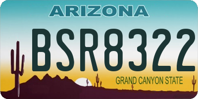 AZ license plate BSR8322
