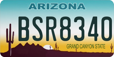 AZ license plate BSR8340