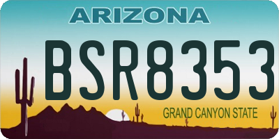 AZ license plate BSR8353