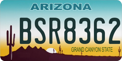 AZ license plate BSR8362