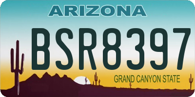 AZ license plate BSR8397
