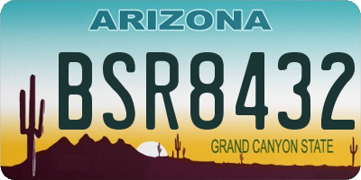 AZ license plate BSR8432