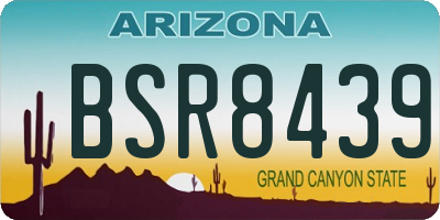 AZ license plate BSR8439