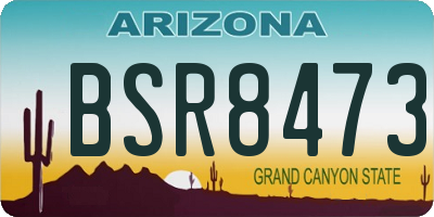 AZ license plate BSR8473