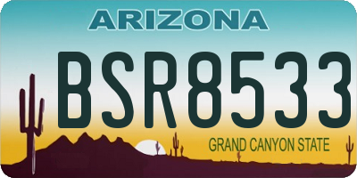 AZ license plate BSR8533