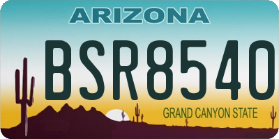 AZ license plate BSR8540