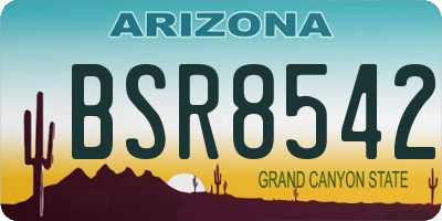 AZ license plate BSR8542