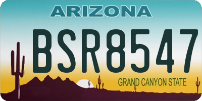 AZ license plate BSR8547