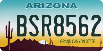 AZ license plate BSR8562