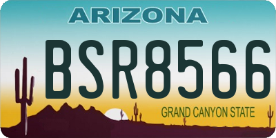 AZ license plate BSR8566