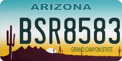 AZ license plate BSR8583