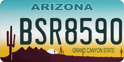 AZ license plate BSR8590