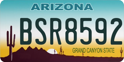 AZ license plate BSR8592