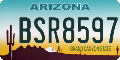 AZ license plate BSR8597