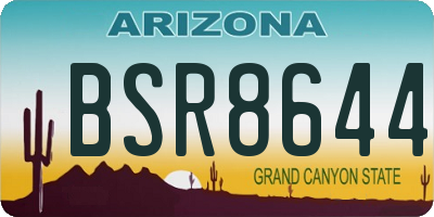 AZ license plate BSR8644