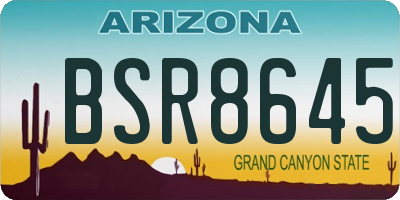 AZ license plate BSR8645