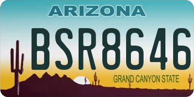 AZ license plate BSR8646