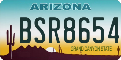AZ license plate BSR8654