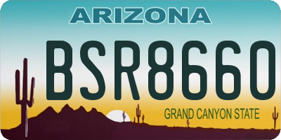 AZ license plate BSR8660