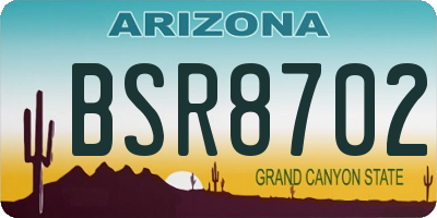 AZ license plate BSR8702