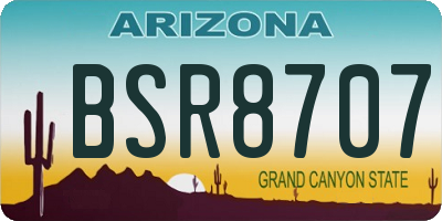 AZ license plate BSR8707