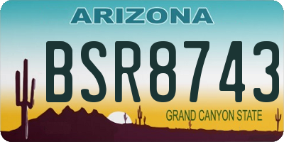 AZ license plate BSR8743