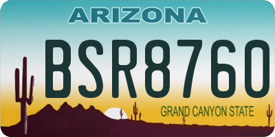 AZ license plate BSR8760