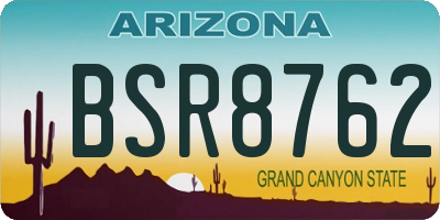 AZ license plate BSR8762