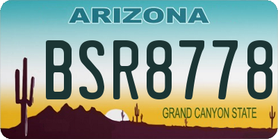 AZ license plate BSR8778