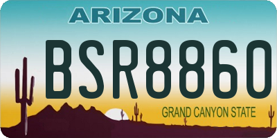 AZ license plate BSR8860