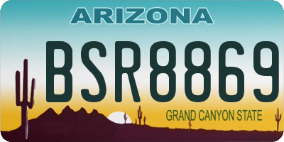 AZ license plate BSR8869