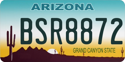 AZ license plate BSR8872