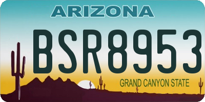 AZ license plate BSR8953