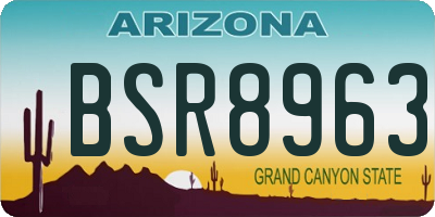 AZ license plate BSR8963