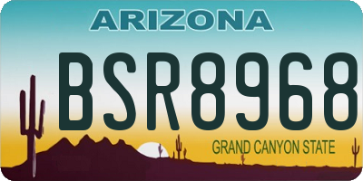 AZ license plate BSR8968