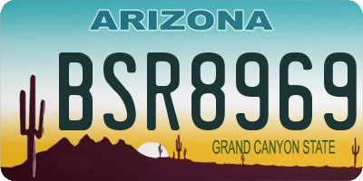 AZ license plate BSR8969