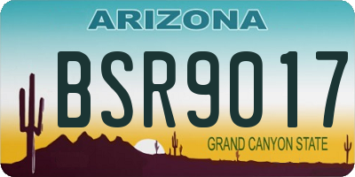 AZ license plate BSR9017