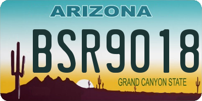 AZ license plate BSR9018