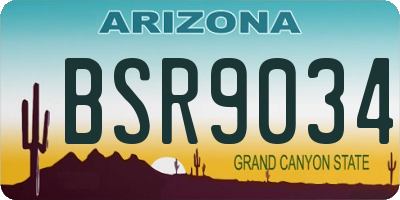 AZ license plate BSR9034